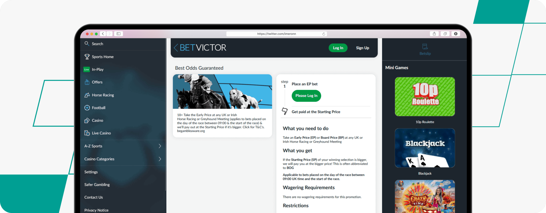 betvictor best odds guaranteed screenshot desktop