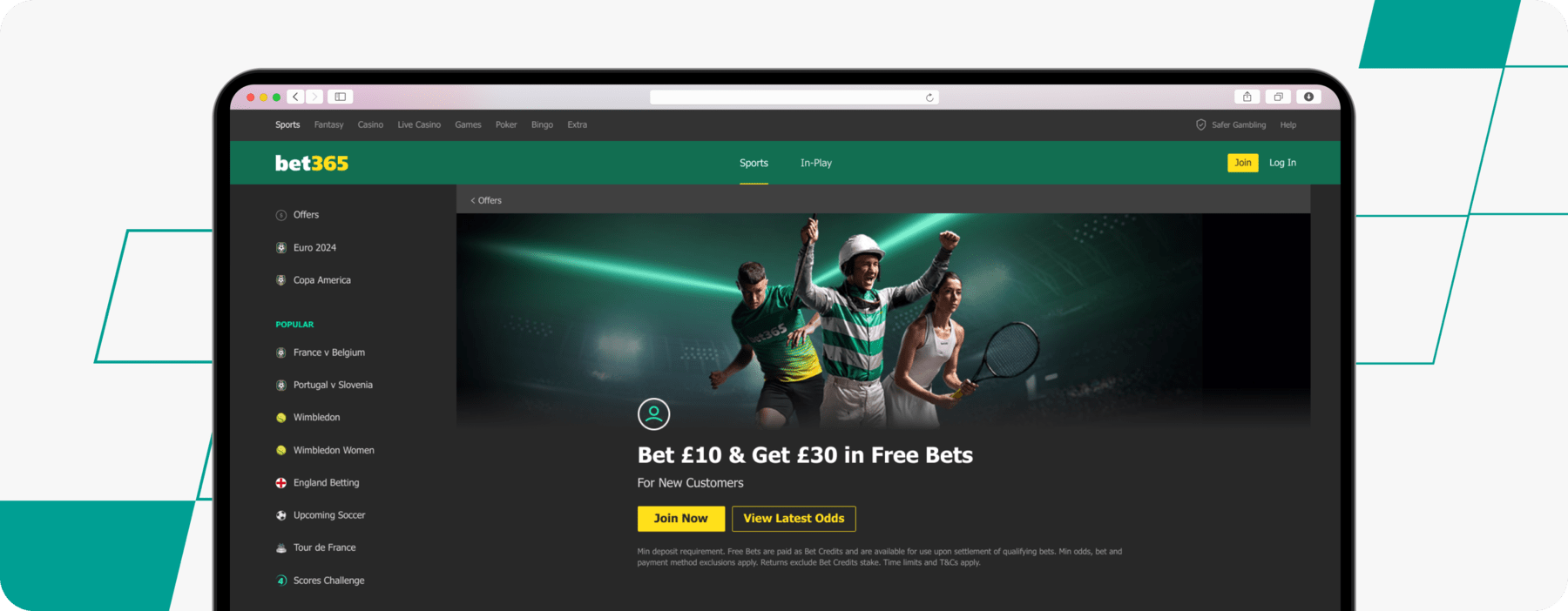 bet365 Free Bets Web Screenshot