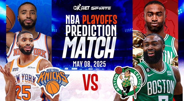 image of two basketball player in match up knicks vs celtics